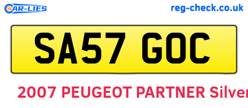 SA57GOC are the vehicle registration plates.