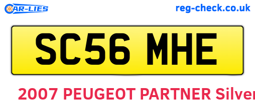 SC56MHE are the vehicle registration plates.