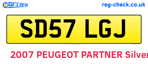 SD57LGJ are the vehicle registration plates.