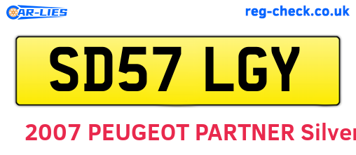 SD57LGY are the vehicle registration plates.