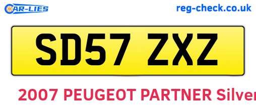 SD57ZXZ are the vehicle registration plates.