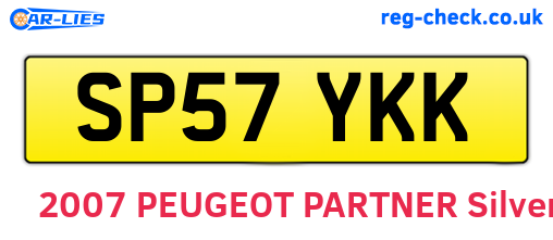 SP57YKK are the vehicle registration plates.