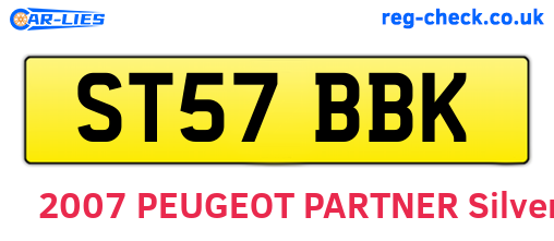 ST57BBK are the vehicle registration plates.
