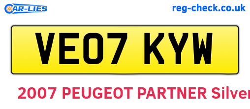 VE07KYW are the vehicle registration plates.