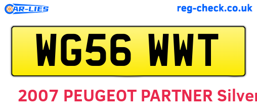 WG56WWT are the vehicle registration plates.