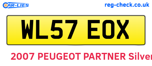 WL57EOX are the vehicle registration plates.