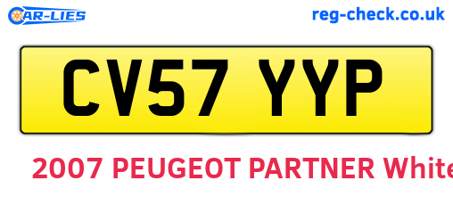 CV57YYP are the vehicle registration plates.