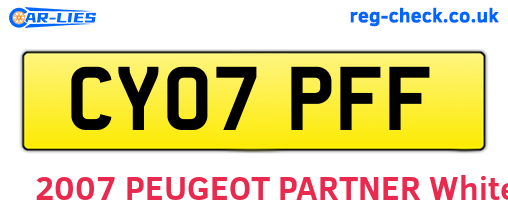 CY07PFF are the vehicle registration plates.