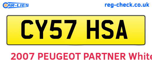 CY57HSA are the vehicle registration plates.