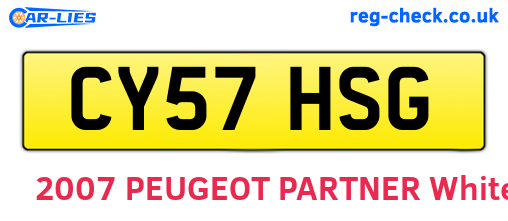CY57HSG are the vehicle registration plates.
