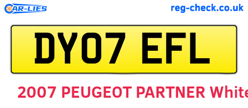 DY07EFL are the vehicle registration plates.