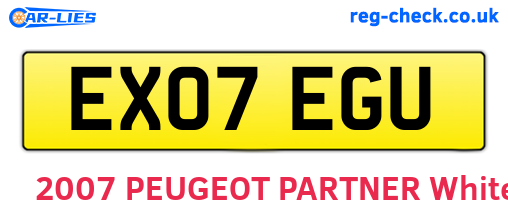 EX07EGU are the vehicle registration plates.