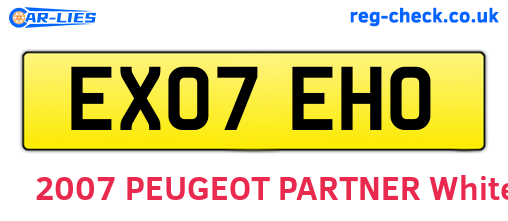 EX07EHO are the vehicle registration plates.
