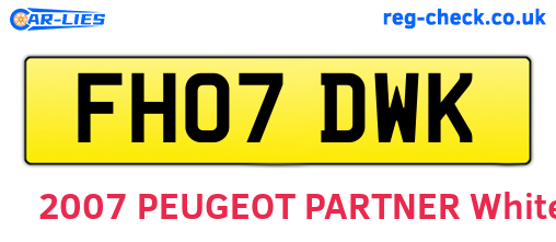 FH07DWK are the vehicle registration plates.
