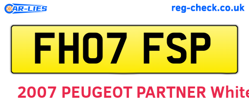 FH07FSP are the vehicle registration plates.