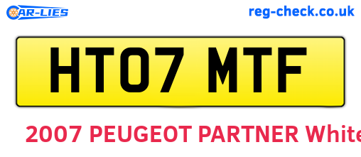 HT07MTF are the vehicle registration plates.