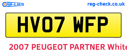 HV07WFP are the vehicle registration plates.