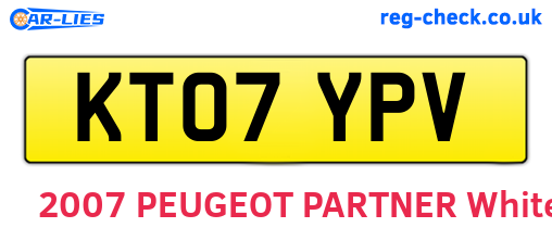 KT07YPV are the vehicle registration plates.