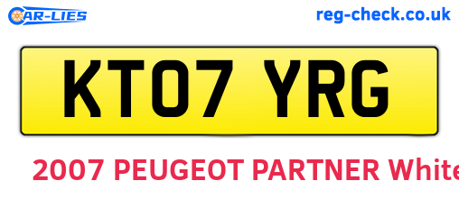 KT07YRG are the vehicle registration plates.