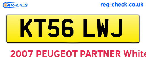 KT56LWJ are the vehicle registration plates.