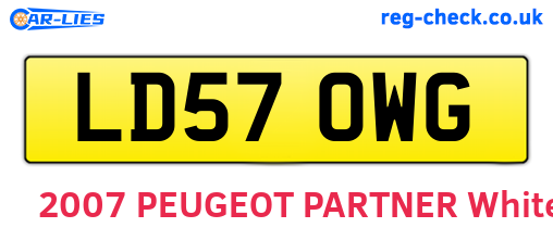 LD57OWG are the vehicle registration plates.
