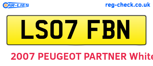 LS07FBN are the vehicle registration plates.
