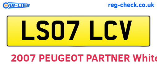 LS07LCV are the vehicle registration plates.