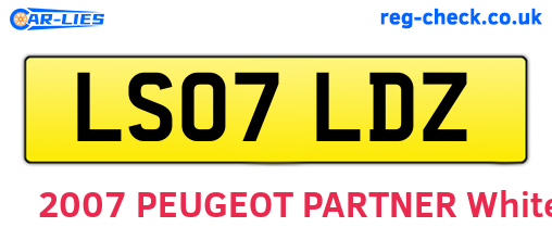LS07LDZ are the vehicle registration plates.