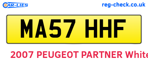MA57HHF are the vehicle registration plates.