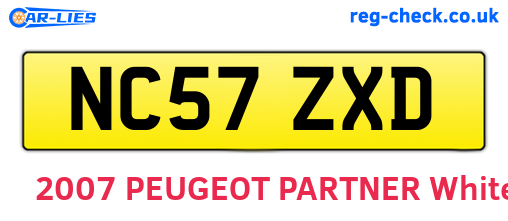 NC57ZXD are the vehicle registration plates.