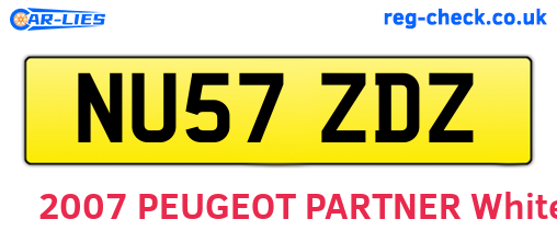 NU57ZDZ are the vehicle registration plates.
