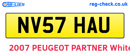 NV57HAU are the vehicle registration plates.