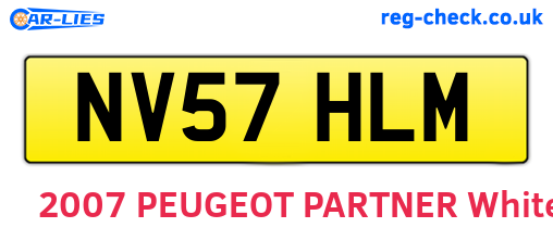NV57HLM are the vehicle registration plates.