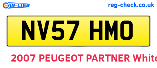 NV57HMO are the vehicle registration plates.