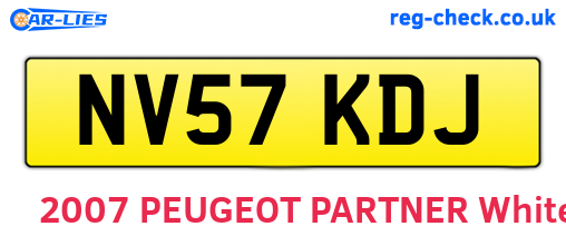 NV57KDJ are the vehicle registration plates.
