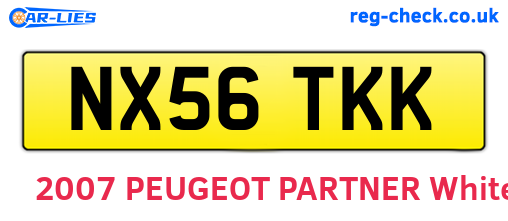 NX56TKK are the vehicle registration plates.