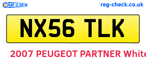 NX56TLK are the vehicle registration plates.