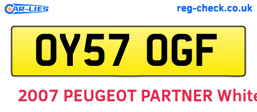 OY57OGF are the vehicle registration plates.