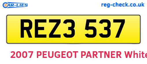 REZ3537 are the vehicle registration plates.