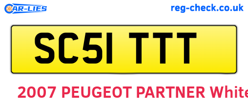 SC51TTT are the vehicle registration plates.