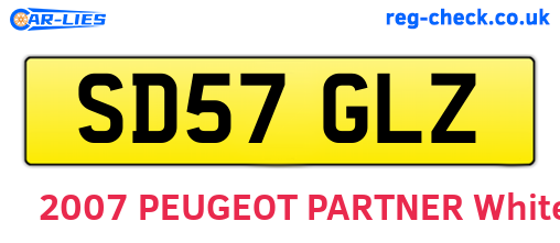 SD57GLZ are the vehicle registration plates.