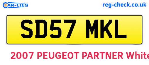 SD57MKL are the vehicle registration plates.