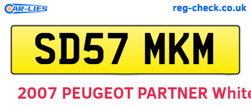 SD57MKM are the vehicle registration plates.