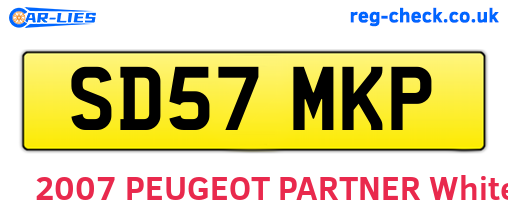 SD57MKP are the vehicle registration plates.