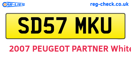 SD57MKU are the vehicle registration plates.