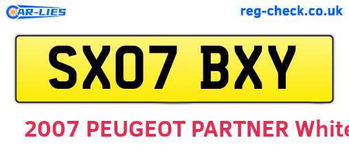 SX07BXY are the vehicle registration plates.