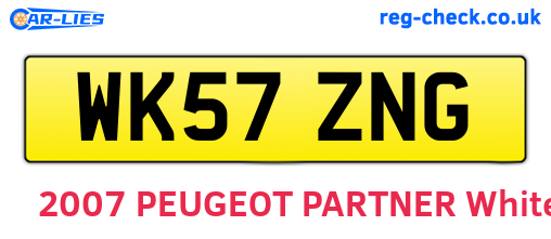 WK57ZNG are the vehicle registration plates.