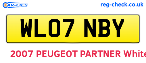 WL07NBY are the vehicle registration plates.