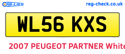 WL56KXS are the vehicle registration plates.