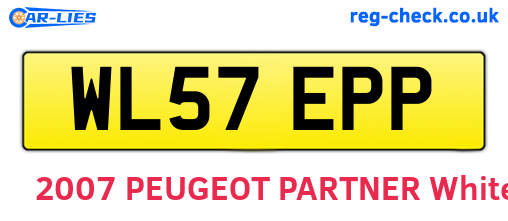 WL57EPP are the vehicle registration plates.